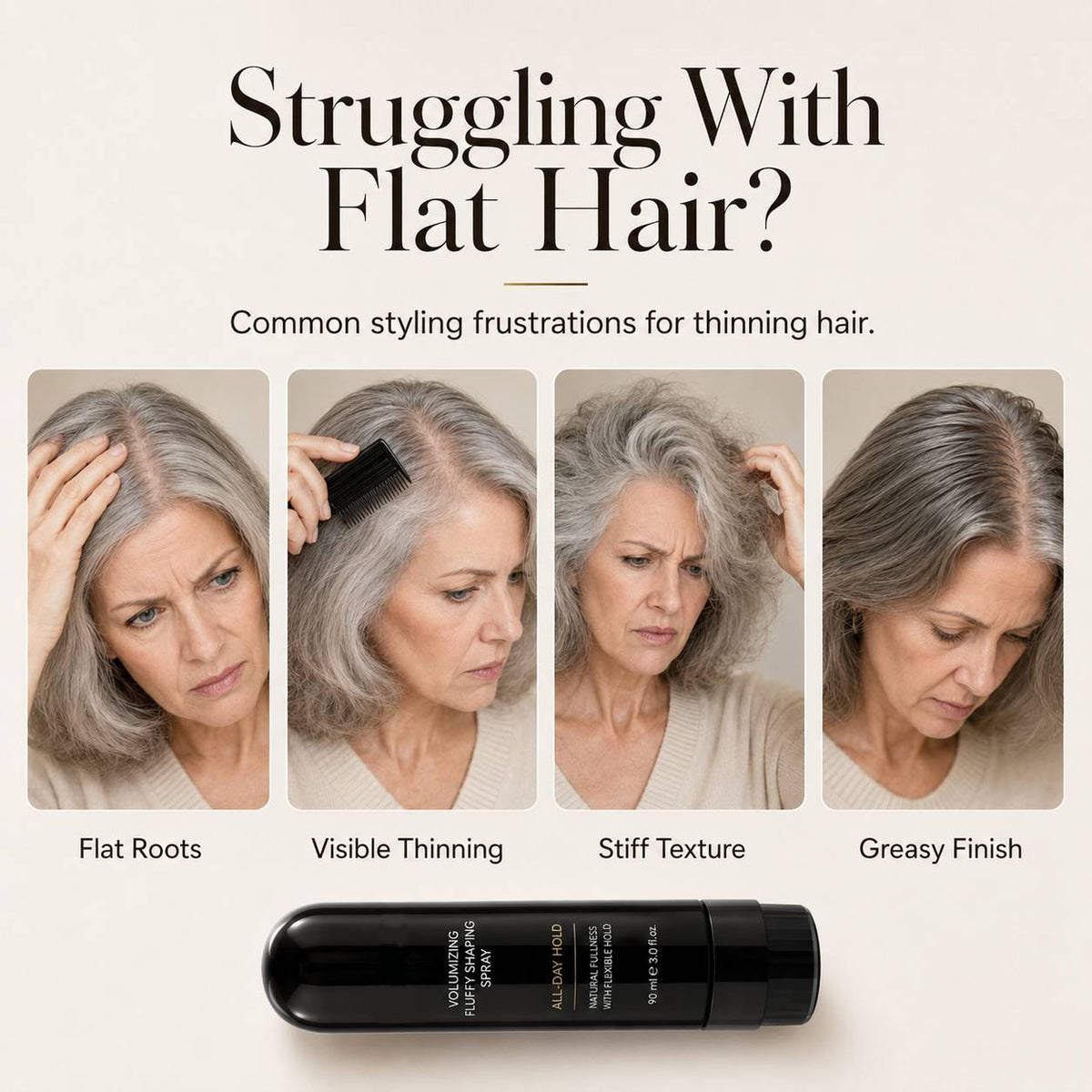 💨50% OFF NOW! Fluffy Hair Shaping Spray‑Lightweight Volumizing Mist, All‑Day Strong Hold Humidity‑Resistant Peach Scent Hair Spray for Fine Flat Thin Hair