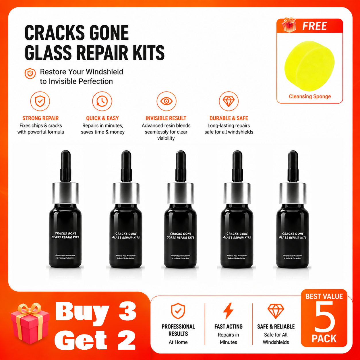 🔥LIMITED SALE - BUY 1 GET 1 FREE🔥Cracks Gone Glass Repair Kit