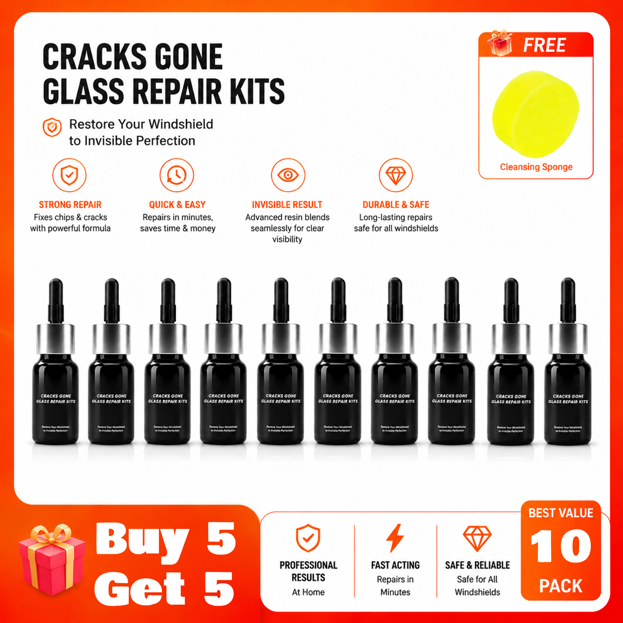 🔥LIMITED SALE - BUY 1 GET 1 FREE🔥Cracks Gone Glass Repair Kit