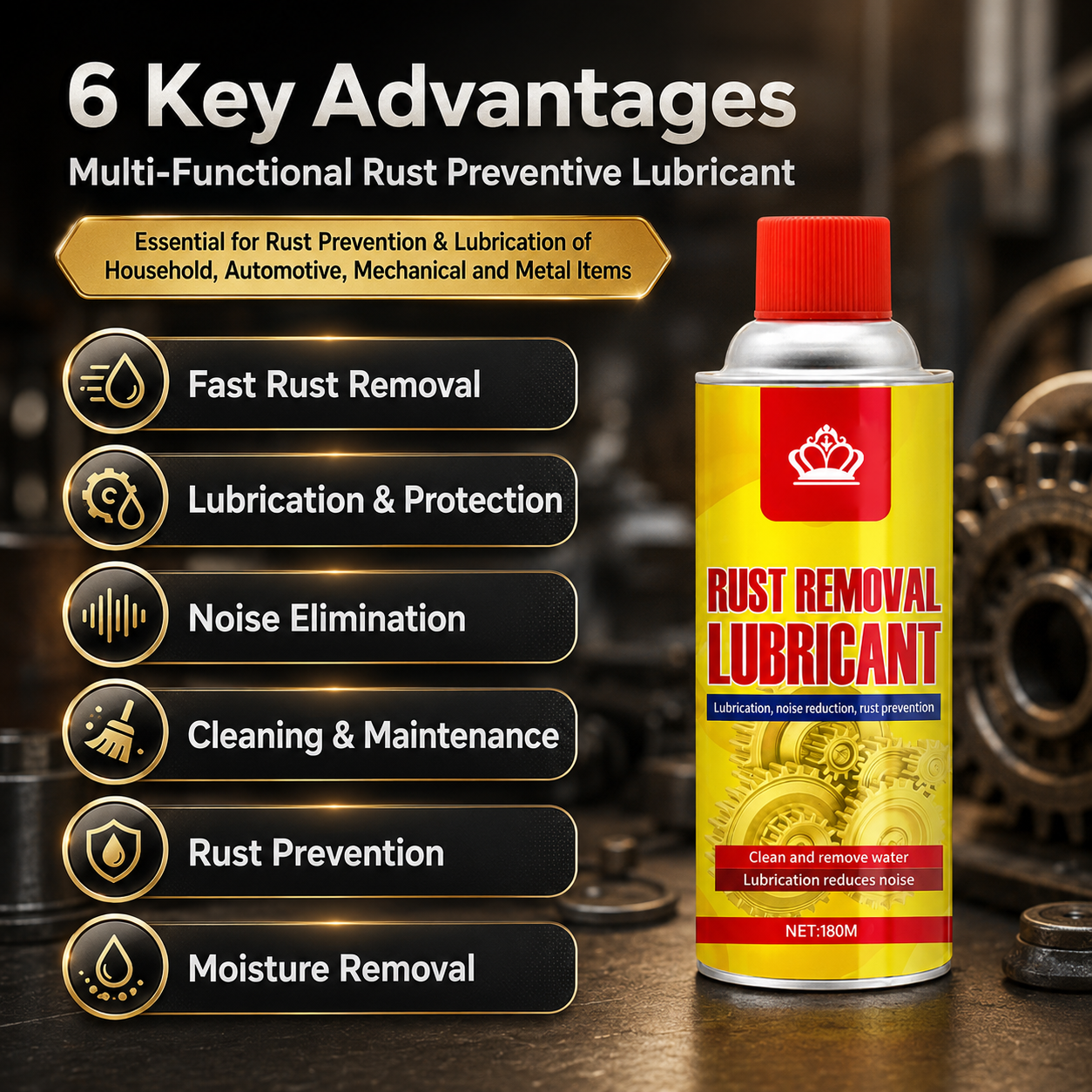 🔥Last Day Promotion 49% OFF🔥Anti-Rust Lubricant Spray & Rust Remover