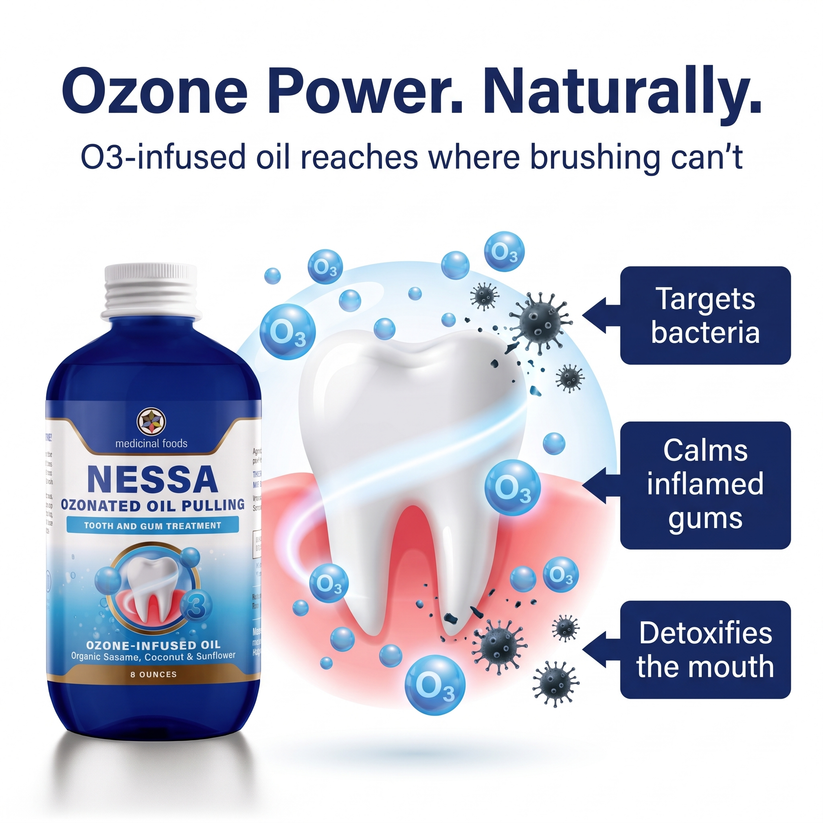 Ozonated Oil Pulling Rinse for Fresh Breath & Healthy Gums